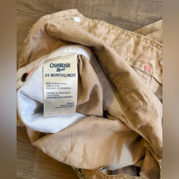 🍃3/$30 OshKosh B'gosh Tan Overall Dress - Picture 3 of 3